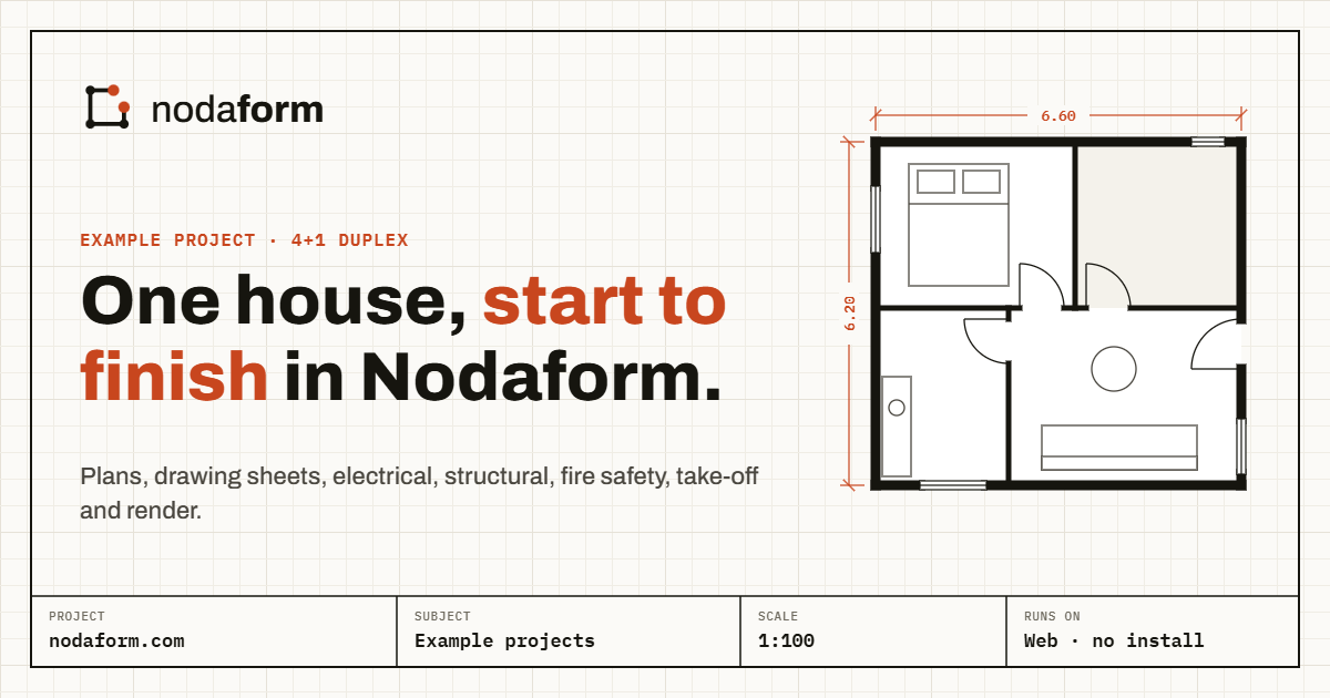 Example: 4+1 Duplex Plans, Sheets & Calculations | Nodaform