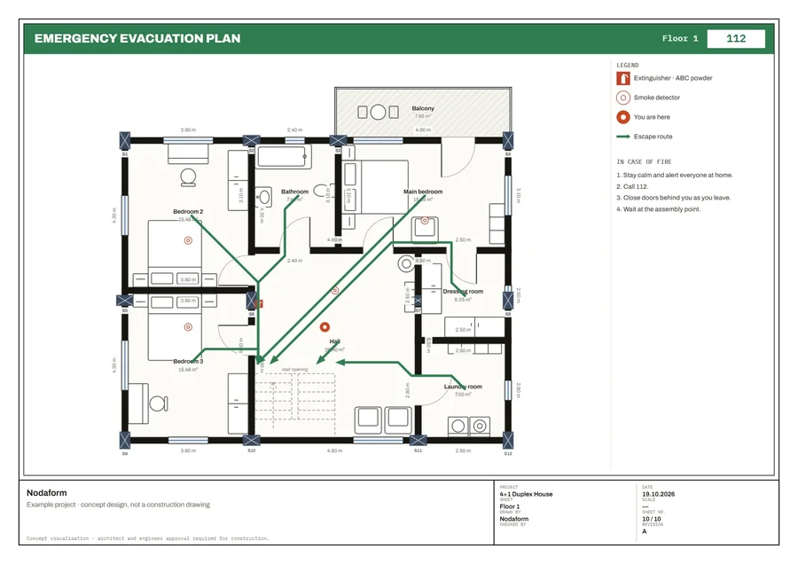 Evacuation plan · Floor 1