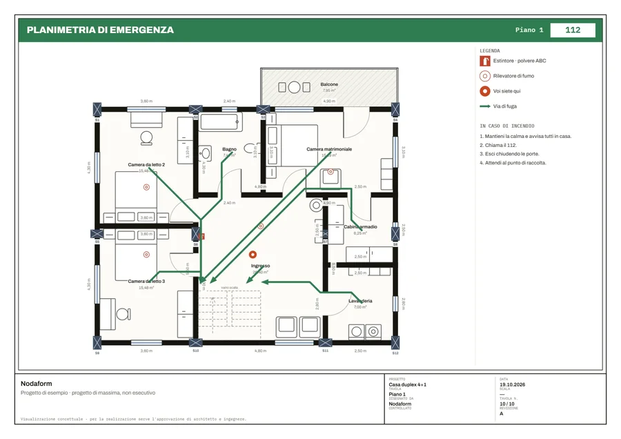 Planimetria di emergenza · Piano 1