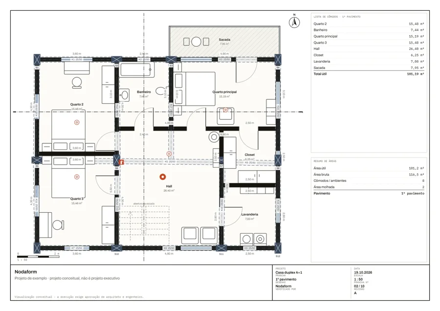 Planta do 1º pavimento