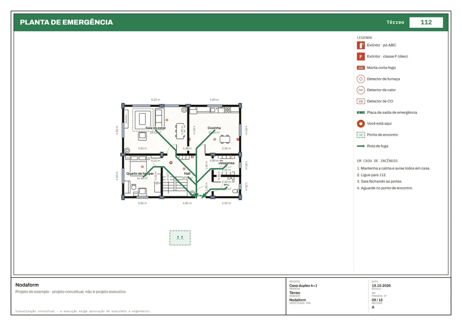 Planta de emergência · Térreo